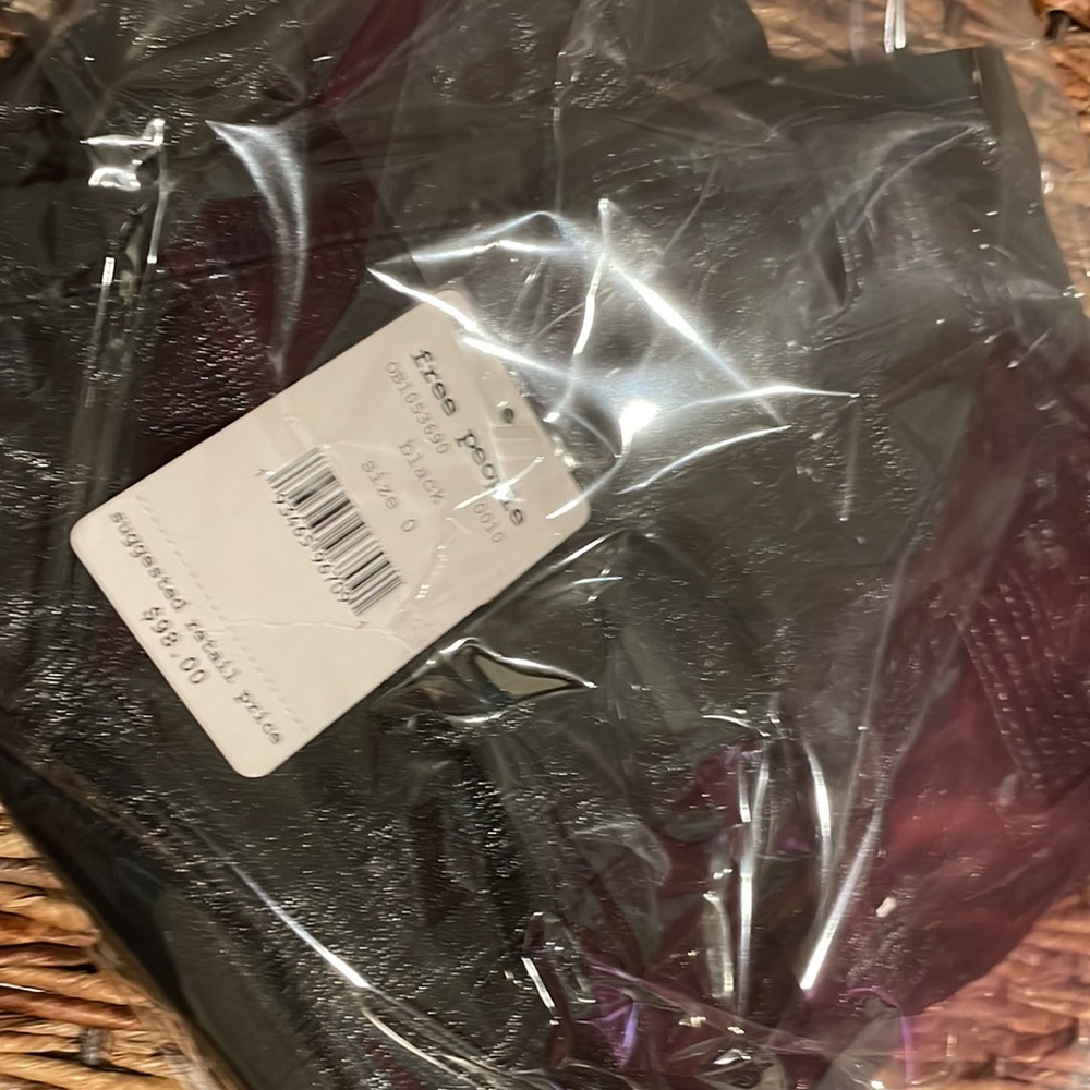 🆕 FREE PEOPLE Payton Paper-bag Vegan Leather Black Mini Skirt Sz 0 NWT - Picture 11 of 13